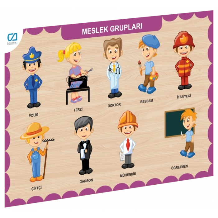 Eğitici Oyuncak CAAHS-3203 CA GAMES AHŞAP MESLEK GRUPLARI BUL-TAK
