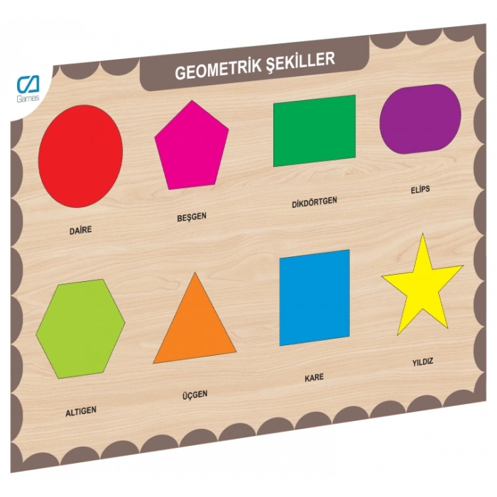 Eğitici Oyuncak CAAHS-3204 CA GAMES AHŞAP GEOMETRİK ŞEKİLLER BUL-TAK