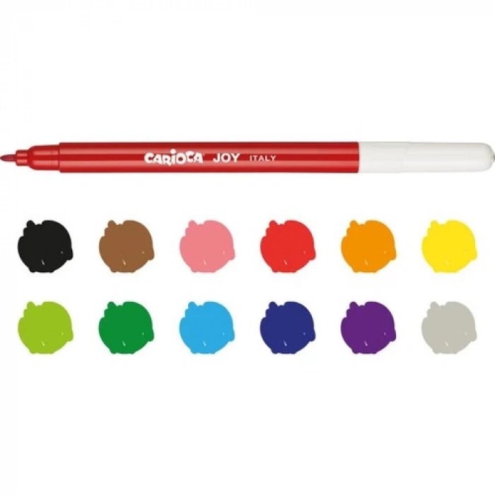 Çocuk Carioca Joy Süper Yıkanabilir Keçeli Boya Kalemi 12Li