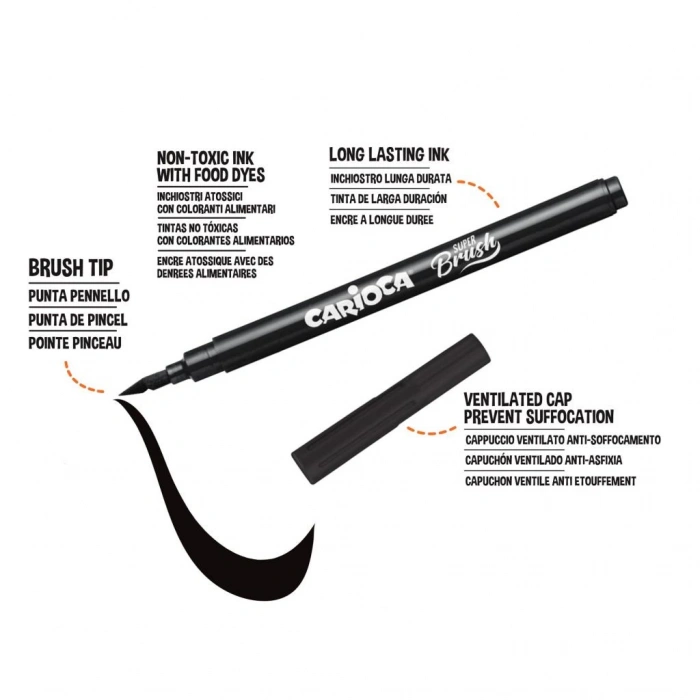 Çocuk Carioca Süper Brush Keçeli Boya Kalemi 10lu