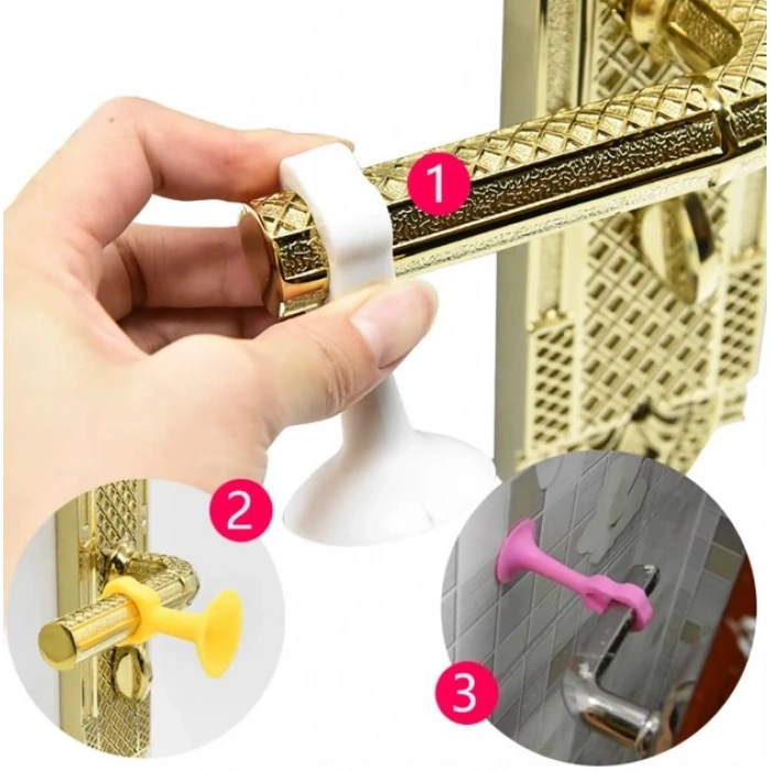 Eğitici Oyuncak CM-072 Vantuzlu Geçmeli Kapı Kolu Stoper 4lü Set Beyaz