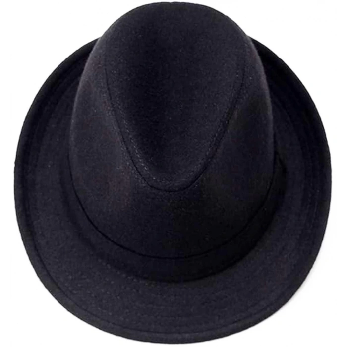 Çocuk Çocuk Boy Siyah Kumaş Fötr Şapka Gösteri Şapkası Michael Jackson Şapkası 54 No