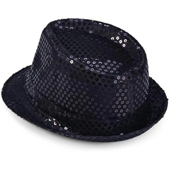Çocuk Çocuk Boy Siyah Payetli Şapka Gösteri Şapkası Michael Jackson Şapkası 54 No
