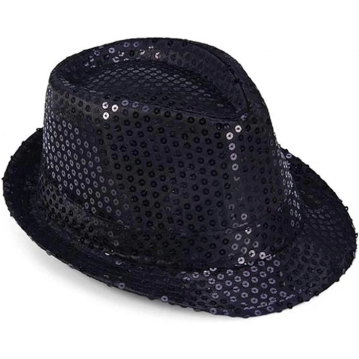 Çocuk Çocuk Boy Siyah Payetli Şapka Gösteri Şapkası Michael Jackson Şapkası 54 No