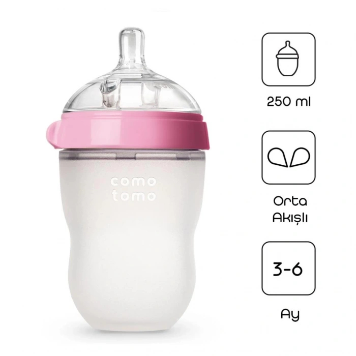  Comotomo Antikolik Silikon Biberon 250 ml 3-6 Ay Pembe