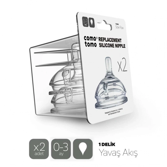 Anne Bebek 0-3 Ay Biberon Emziği Silikon 2li Yavaş Akış Doğal Akış