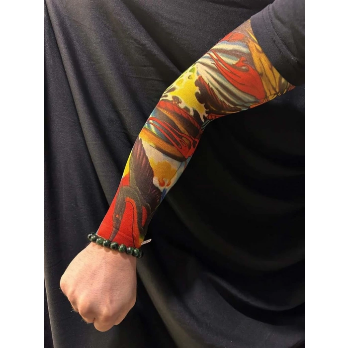 Giyilebilir Kol Dövmesi 3D Baskılı Çorap Dövme Kol Bacak Model 24