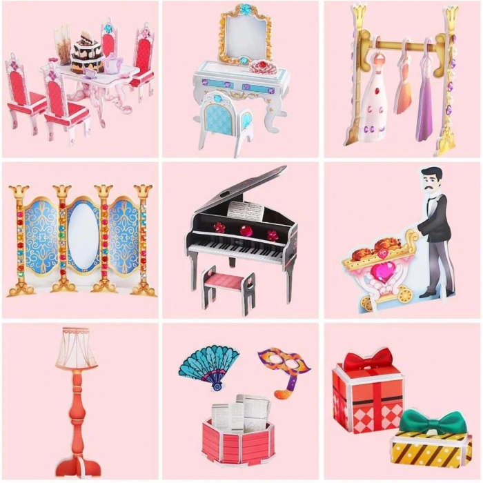 Çocuk CubicFun Prenses Doğumgünü Şatosu 3D Puzzle