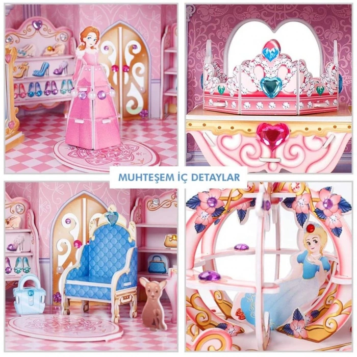 Çocuk CubicFun Prenses Gizli Bahçe Şatosu 3D Puzzle