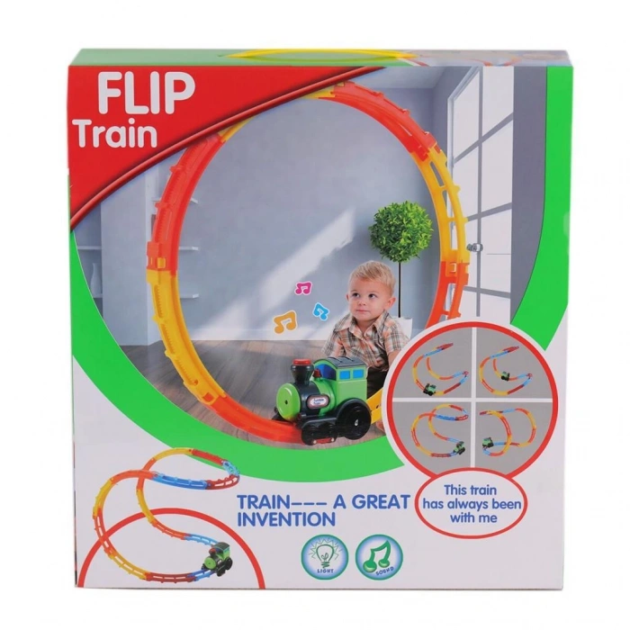 Çocuk Eğitici Oyuncak D9081 Kutulu Pilli Takla Atan Tren