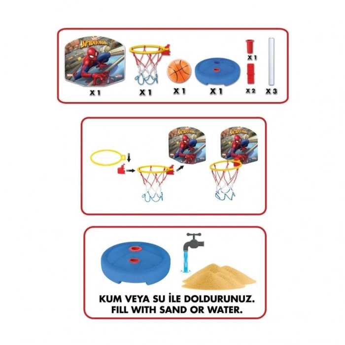 Çocuk Dede Spiderman Küçük Ayaklı Basketbol Potası