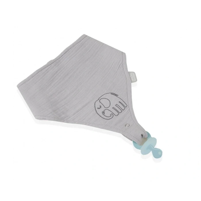Çocuk Emzik Askılı Müslin Önlük 837 Gri