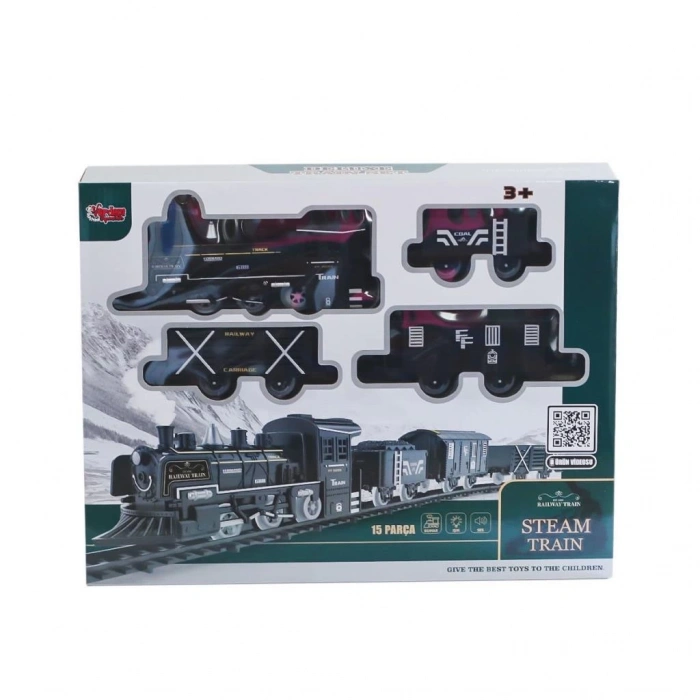 FNT FF-1603C-4C Sesli ve Işıklı Buharlı Tren Oyun Seti -Vardem Oyuncak