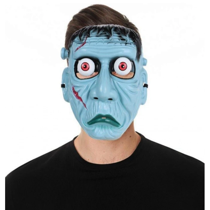 Frankenstein Temalı Sallanan Oynar Gözlü Maske Eğlenceli Korku Maskesi