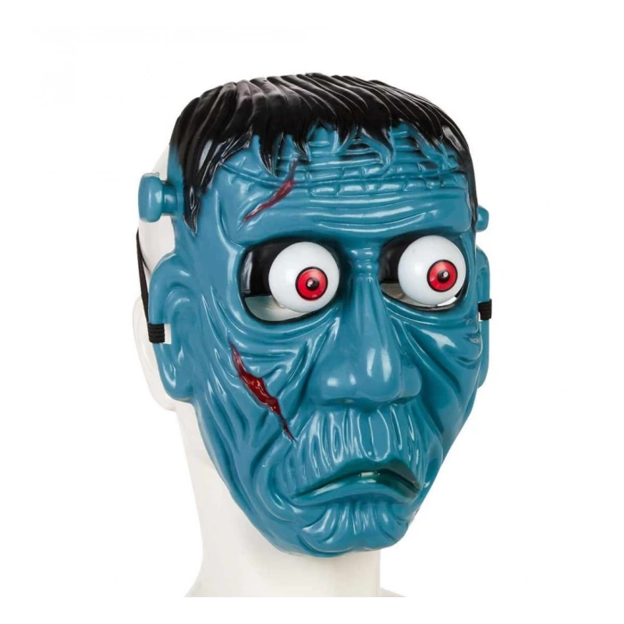 Frankenstein Temalı Sallanan Oynar Gözlü Maske Eğlenceli Korku Maskesi