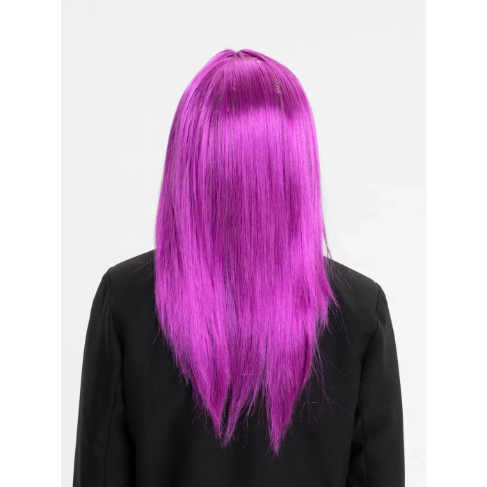 Çocuk Fuşya Renk Düz Kesim Uzun Parti Peruğu