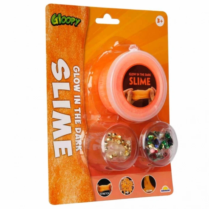 Çocuk Gloopy Karanlıkta Parlayan Turuncu Slime