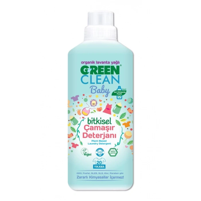 Çocuk Green Clean Baby Bitkisel Çamaşır Deterjanı 1000 ml (20 Yıkama)