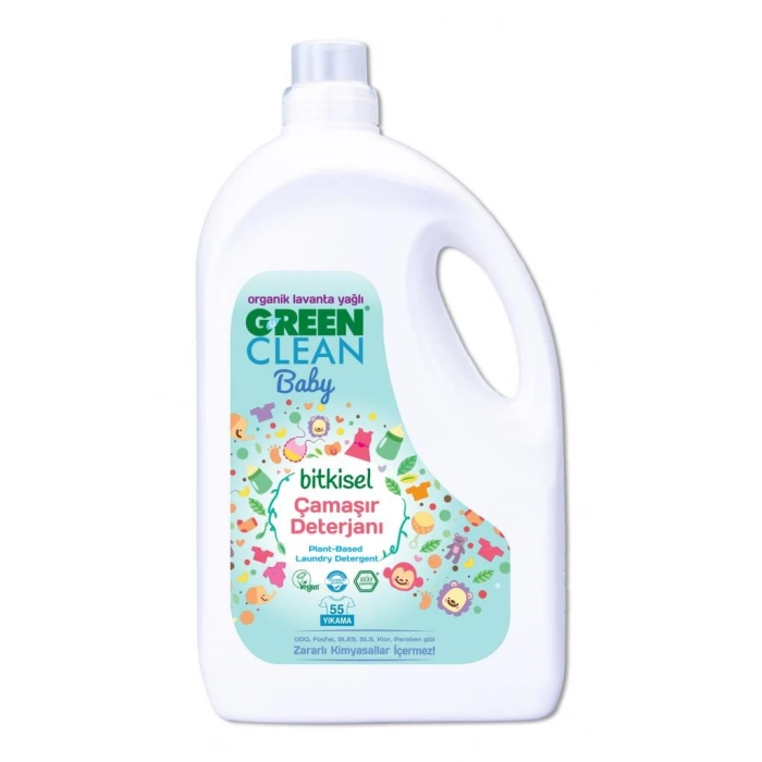 Çocuk Green Clean Baby Bitkisel Çamaşır Deterjanı 2750 ml (55 Yıkama)