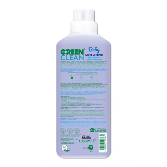 Çocuk Green Clean Baby Bitkisel Leke Çıkarıcı 1000 ml
