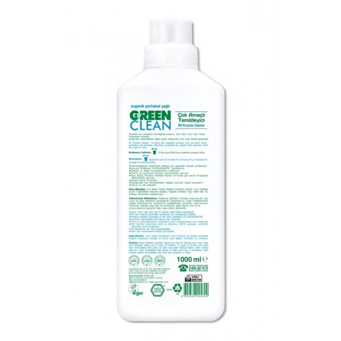 Çocuk Green Clean Bitkisel Çok Amaçlı Temizleyici 1000 ml