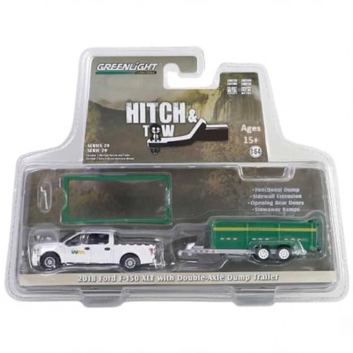 Çocuk Greenlight 1/64 2018 Ford F-150 XLT with Double-Axle Dump