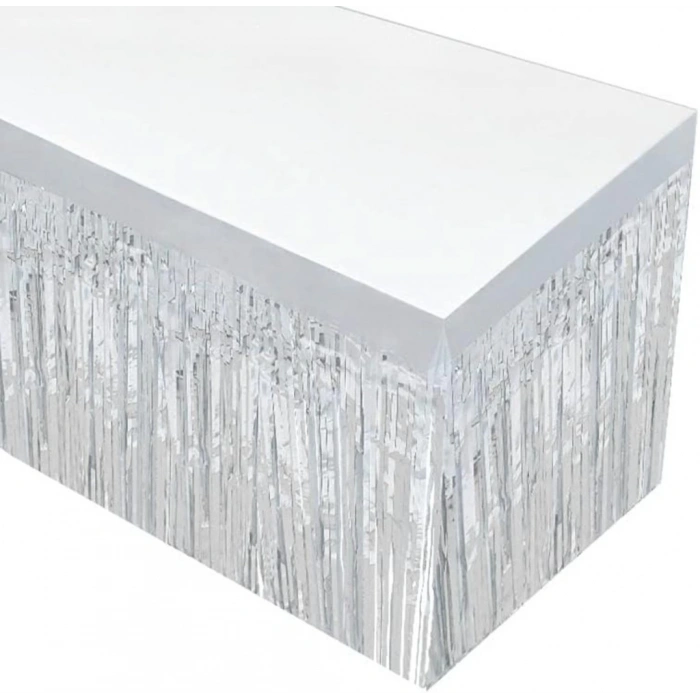 Eğitici Oyuncak Gümüş Metalize Masa Eteği 275x75 cm – Kendinden Yapışkanlı