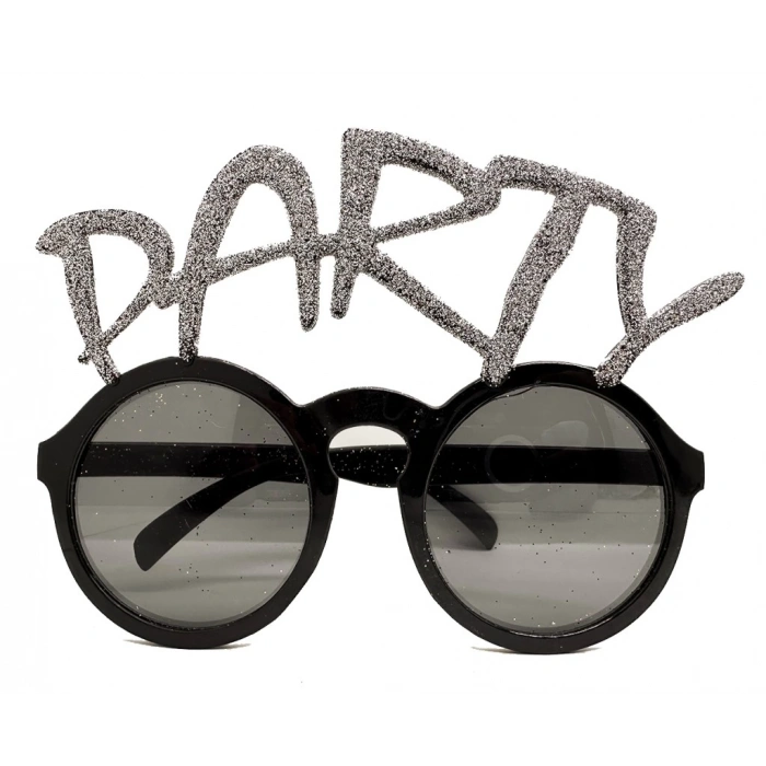 Eğitici Çocuk Gümüş Simli Party Yazılı Parti Gözlüğü Show 15x7 cm