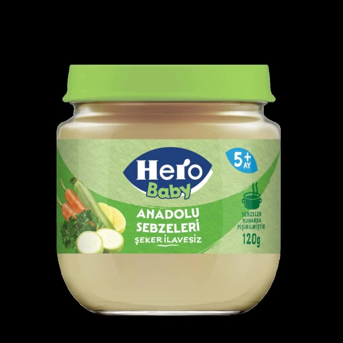 Çocuk Eğitici Gelişim Hero Baby Anadolu Sebzeleri Kavanoz Mama 120 Gr