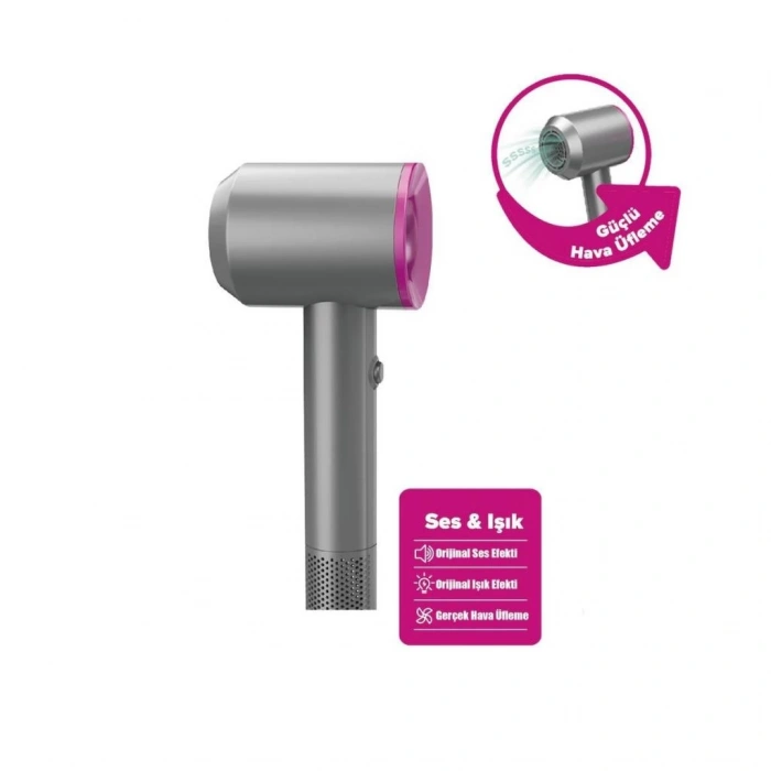 Çocuk HUA-1019 Sesli ve Işıklı 2IN1 Lüks Saç Şekillendirici Set -Vardem Oyuncak