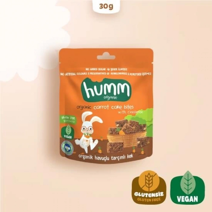 Çocuk Humm Organik Havuçlu Tarçınlı Vegan Kek 30 Gr