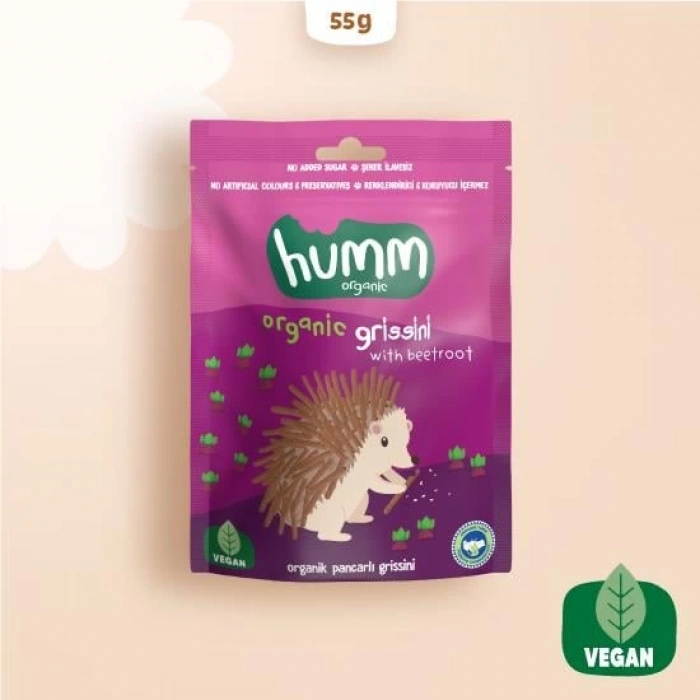 Çocuk Humm Organik Vegan Pancarlı Grissini 55 Gr