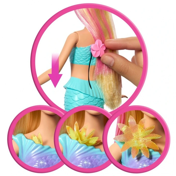 Eğitici Oyuncak JDM72 Barbie Büyülü Çiçekler Deniz Kızı - Flower Magic Mermaid
