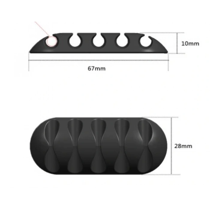 Eğitici Oyuncak Kablo Tutucu 5 Kanallı 3lü Siyah