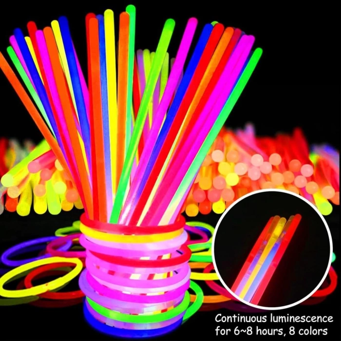 Karanlıkta Parlayan Glow Stick Bileklik 50 Adet Fosforlu Çubuk
