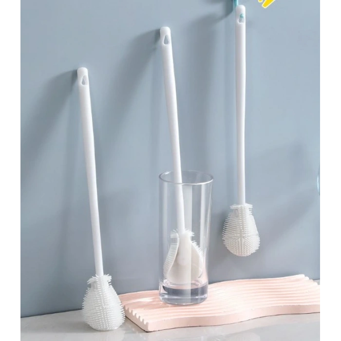 Eğitici Oyuncak Kavanoz ve Biberon Yıkama Fırçası Silikon Beyaz