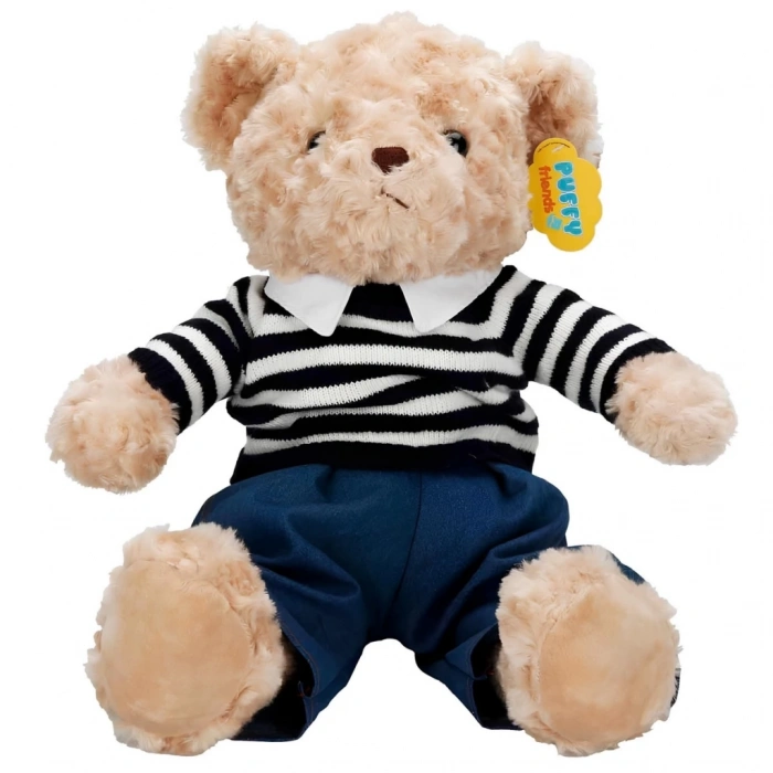 Çocuk Kıyafetli Peluş Ayı Takım Elbiseli Ayı 37 cm