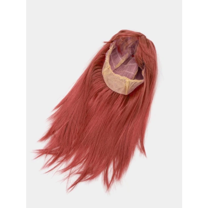 Çocuk Kızıl Renk Düz Kesim Uzun Parti Peruğu Takma Saç