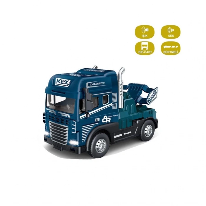 Çocuk KLX600-345 Sürtmeli Işıklı Müzikli 1:24 Çekici (Tır Kafası)