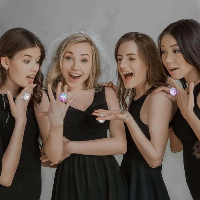 Kristal LED Parti Yüzük Seti 6’lı Işıklı Renkli Çocuk