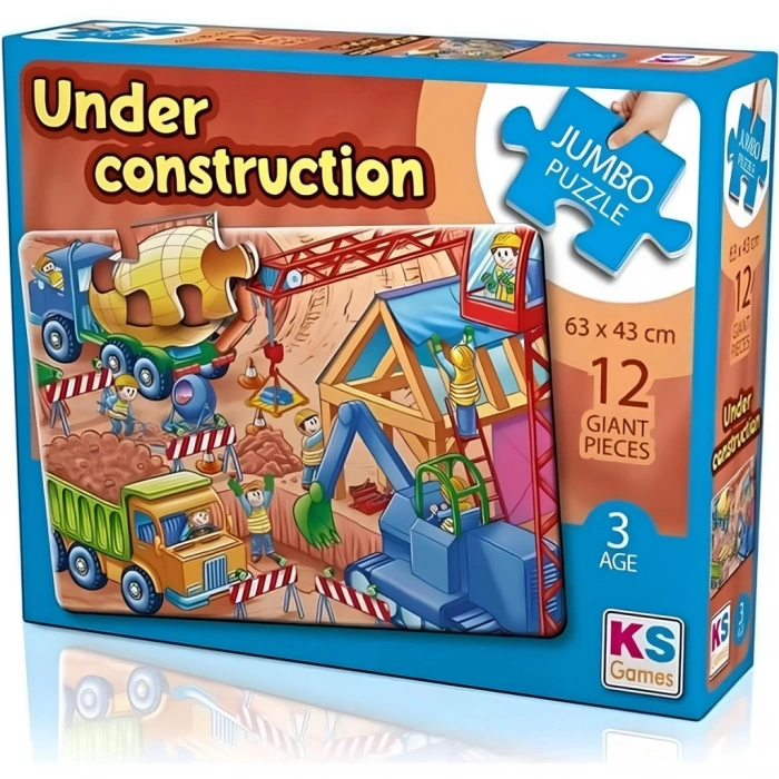 Çocuk KS Games Under Construction Jumbo 12 Parça Puzzle
