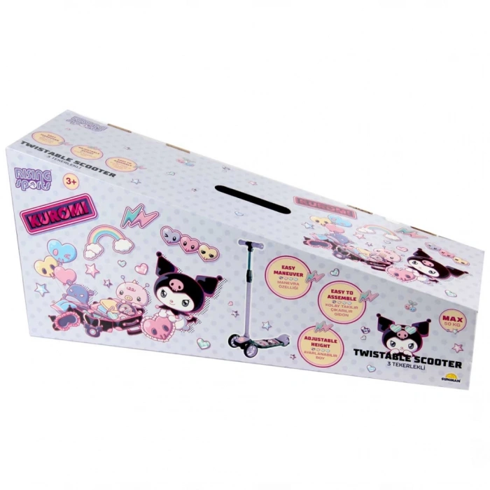 Eğitici Oyuncak  Kuromi 3 Tekerlekli Twist Scooter