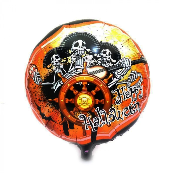 Çocuk Kuru Kafalı Korsanlar Halloween Şekilli Folyo Balon 45 cm