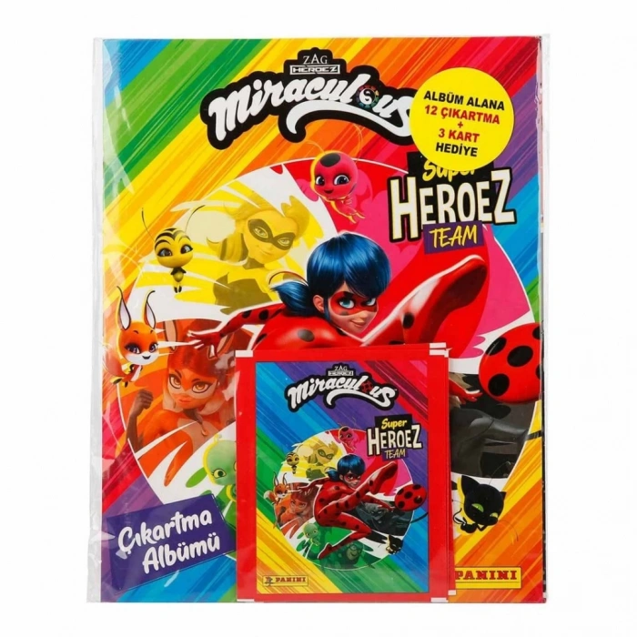 Lady Bug ve Super Cat Çıkartma Albümü Çocuklar İçin Eğlenceli Set