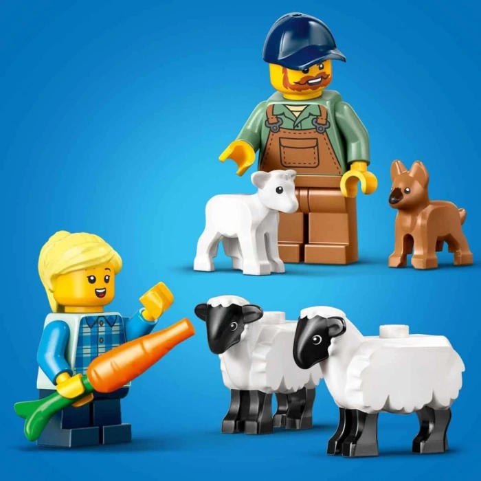 Çocuk  City Römorklu Kırmızı Çiftlik Traktörü ve Koyun 60461