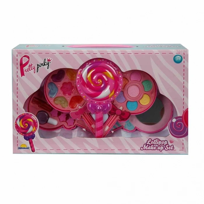 Çocuk Lolipop Şekilli 4 Katlı Makyaj Güzellik Seti