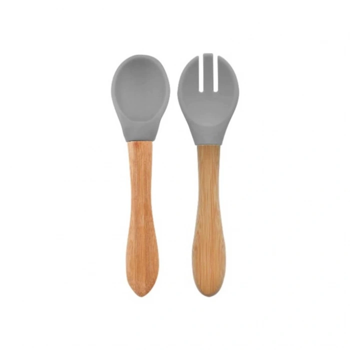   Mama Kaşığı ve Çatal Seti Powder Grey