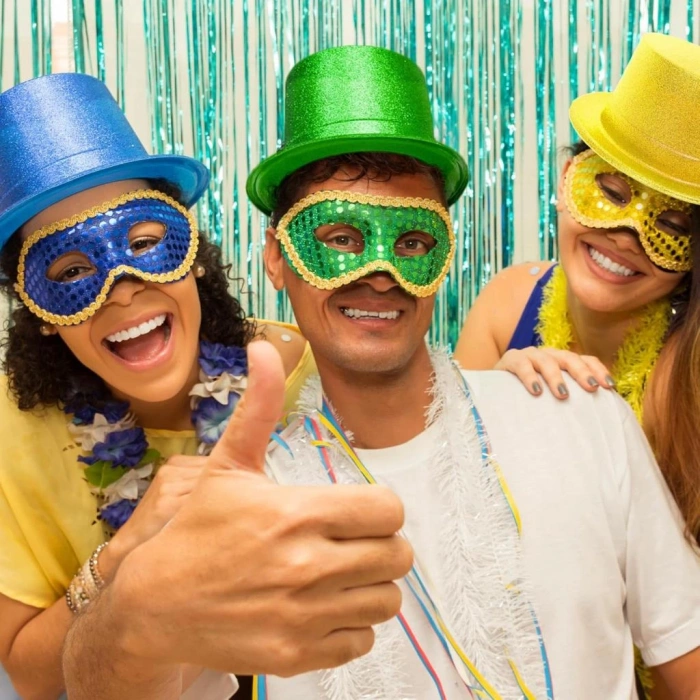 Mavi Simli Fötr Silindir Şapka Çocuk Gelişimine Uygun Parti Aksesuarı