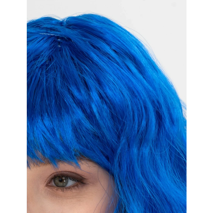 Çocuk Mavi Renk Uzun Dalgalı Parti Peruğu