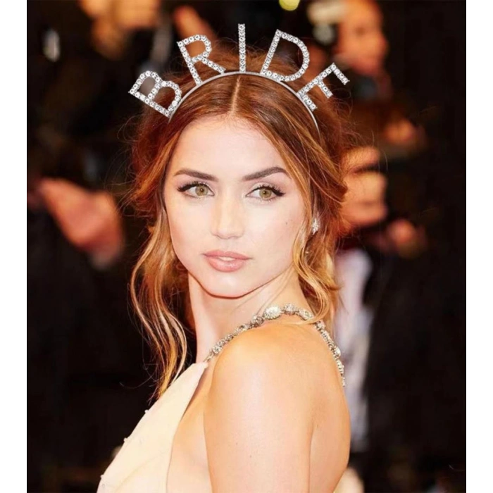 Çocuk Mega Boy Kristal Taşlı Gümüş Bride Taç Gelin Tacı 20X21 cm